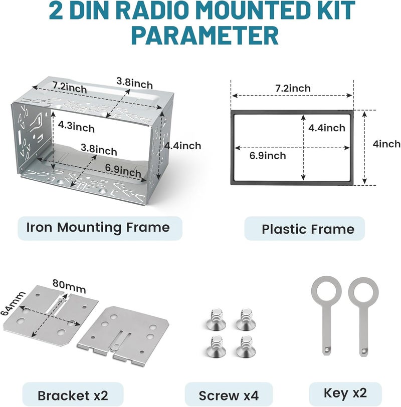 NuIth Double Din Installation Kit, Double Din Radio Mount Cage Bracket for Volkswagen 1998-2009, Double DIN Stereo Cage with Metal Frame for DVD Players, ISO, CD, GPS Navigation - Image 2
